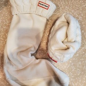 Hunter sweater sock/boot liner. Cream color